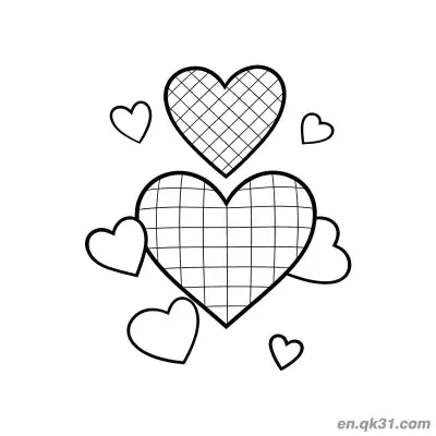 Free printable Checkered Heart Valentine Page coloring page