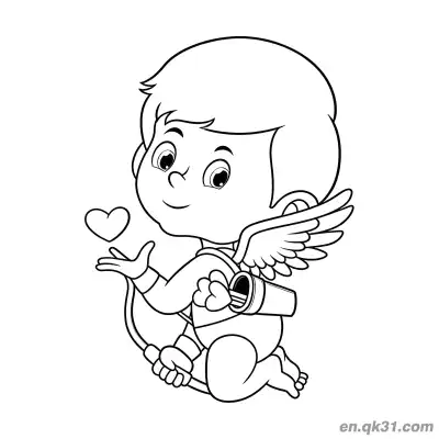 Free printable Cupid Boy Valentine Page coloring page