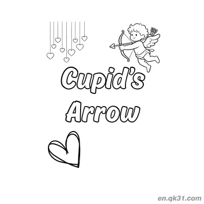 Free printable Cupid’s Arrow Valentine Page coloring page