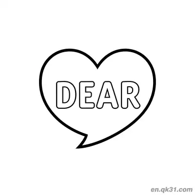 Free printable Dear Heart Speech Bubble Valentine Page coloring page