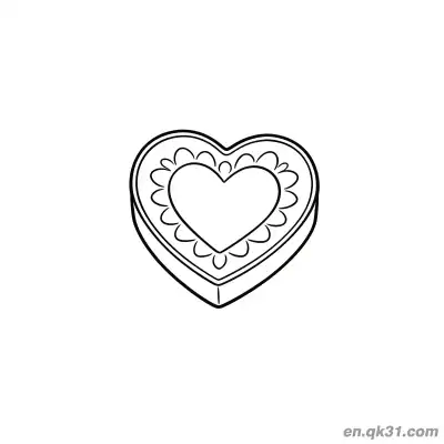 Free printable Decorated Heart Box Valentine Page coloring page