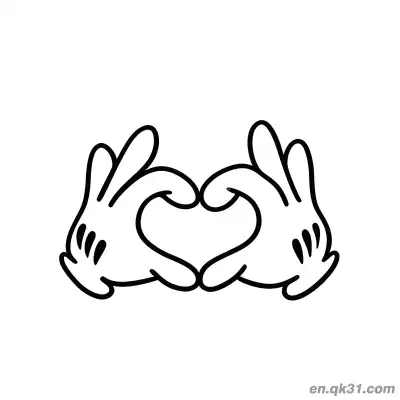 Free printable Hands Forming Heart Valentine Page coloring page
