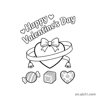 Free printable Happy Valentine’s Day Gifts Page coloring page