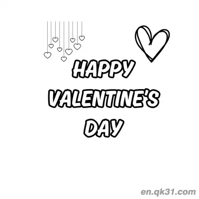 Free printable Hanging Hearts Valentine Page coloring page