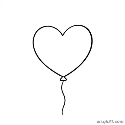 Free printable Heart Balloon Valentine Page coloring page
