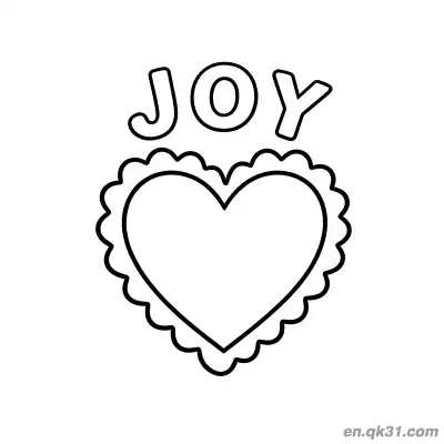 Free printable Scalloped Joy Heart Valentine Page coloring page