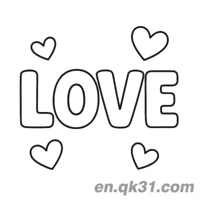 Free printable Love Word Art Valentine Page coloring page