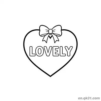 Free printable Lovely Bow Heart Valentine Page coloring page