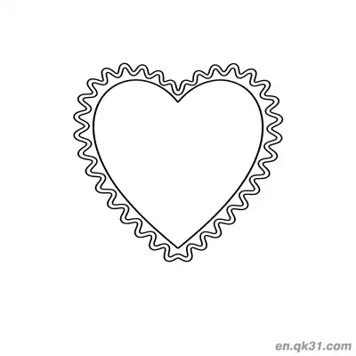 Free printable Scalloped Heart Valentine Page coloring page