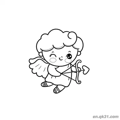 Free printable Valentine Cupid Angel Page coloring page