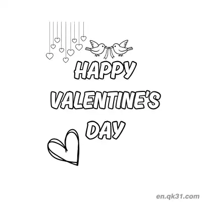 Free printable Valentine Doves Heart Message Page coloring page