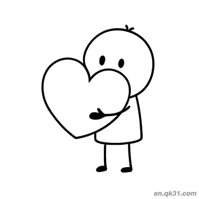 Free printable Heart Hug Character Valentine Page coloring page