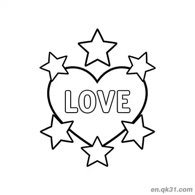 Free printable Star Circle Heart Valentine Page coloring page