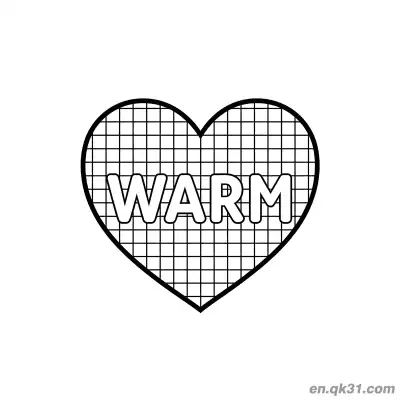 Free printable Warm Grid Heart Valentine Page coloring page