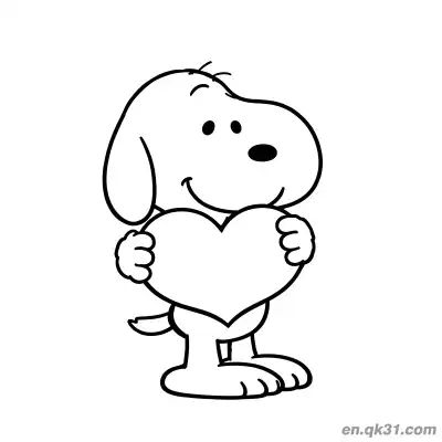 Free printable Puppy Holding Heart Valentine Page coloring page