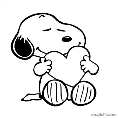 Free printable Puppy Sitting with Heart Valentine Page coloring page