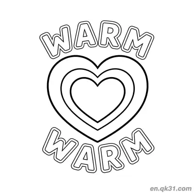 Free printable Warm Double Heart Valentine Page coloring page