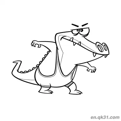 Free printable Angry Alligator Standing with Hands on Hips Coloring Page coloring page