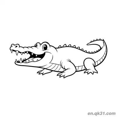 Free printable Crawling and Laughing Alligator Coloring Page coloring page