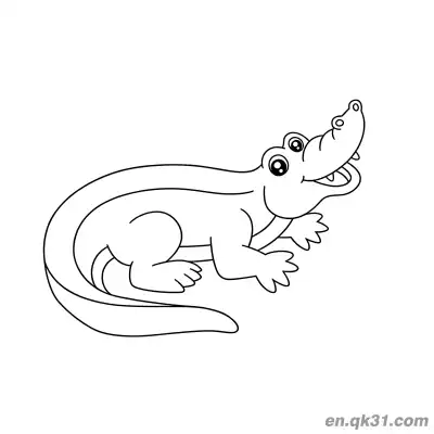 Free printable Crawling and Looking Up Alligator Coloring Page coloring page