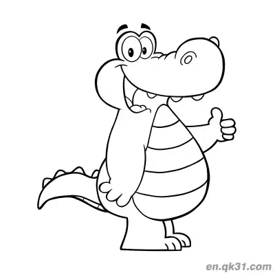 Free printable Alligator Giving a Thumbs Up Coloring Page coloring page