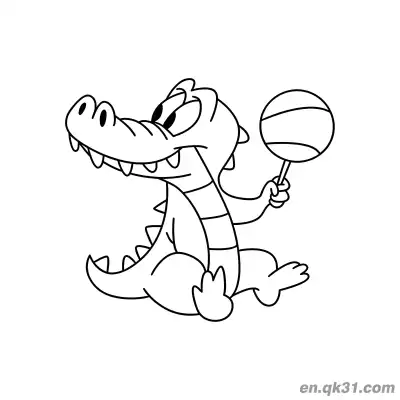 Free printable Alligator Holding a Maraca Coloring Page coloring page