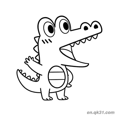 Free printable Cute Baby Alligator Waving and Smiling Coloring Page coloring page