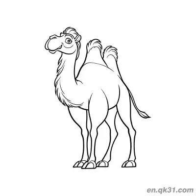 Free printable Fluffy Bactrian Camel Coloring Page for Kids coloring page