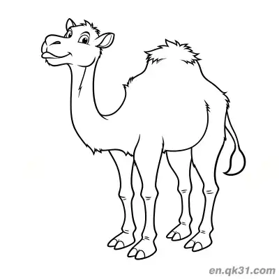 Free printable Fluffy Dromedary Camel Coloring Page for Kids coloring page