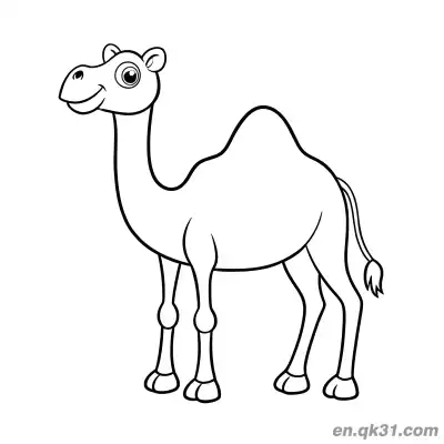 Free printable Chubby Dromedary Camel with Big Eyes Coloring Page coloring page