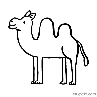 Free printable Minimalist Line Art Bactrian Camel Coloring Page coloring page