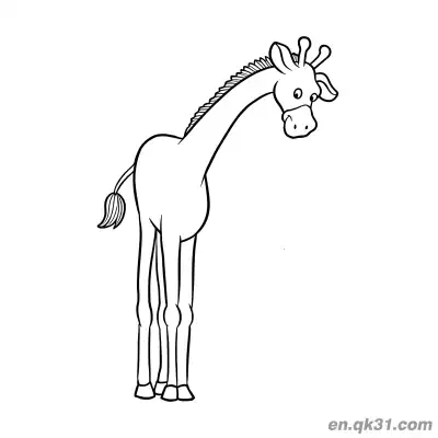 Free printable Cartoon Giraffe Curiously Looking Down Coloring Page coloring page
