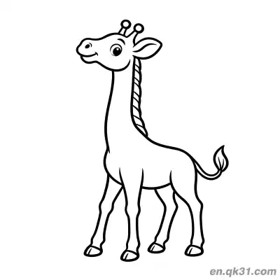 Free printable Cartoon Giraffe with Braided Mane Coloring Page coloring page