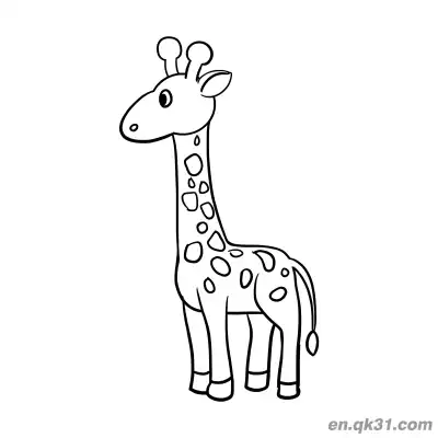 Free printable Cute Cartoon Giraffe with Spots Coloring Page coloring page