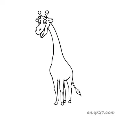 Free printable Funny Cartoon Giraffe with a Big Grin Coloring Page coloring page
