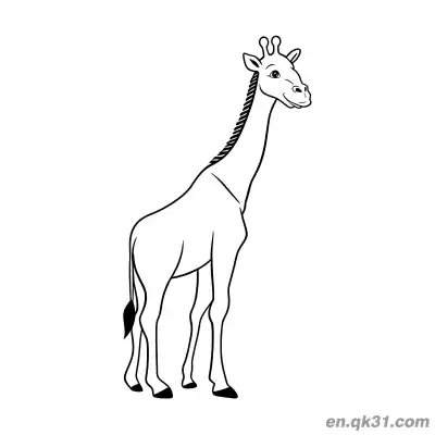 Free printable Minimalist Style Giraffe with Braided Mane Coloring Page coloring page