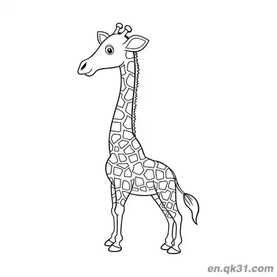 Free printable Realistic Giraffe with Spots Coloring Page coloring page