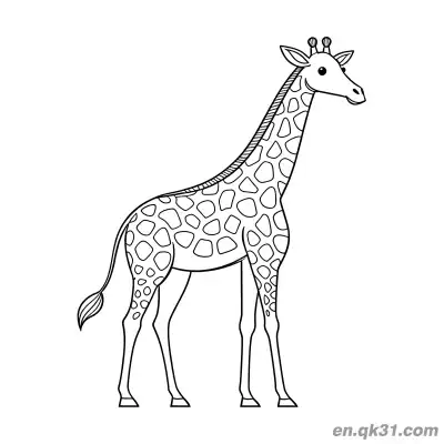 Free printable Realistic Spotted Giraffe Coloring Page coloring page