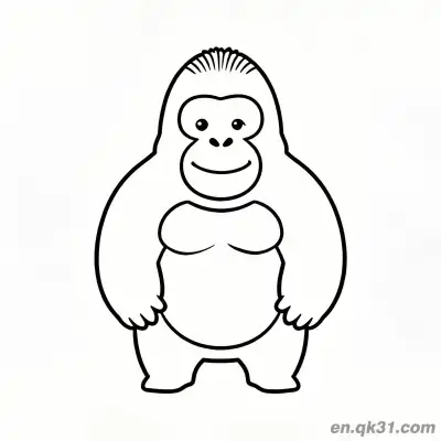 Free printable Free Gorilla Coloring Pages with Cute Round Gorilla coloring page