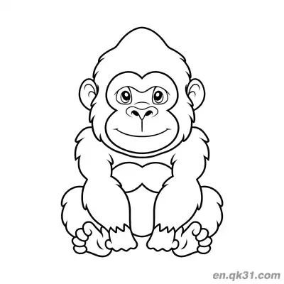 Free printable Free Printable Gorilla Coloring Pages with Gentle Sitting Baby Gorilla coloring page