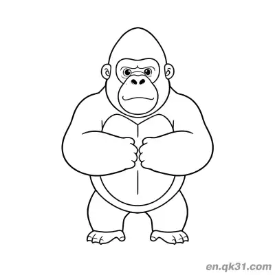 Free printable Gorilla Coloring Pages to Print with Gorilla Beating Chest coloring page