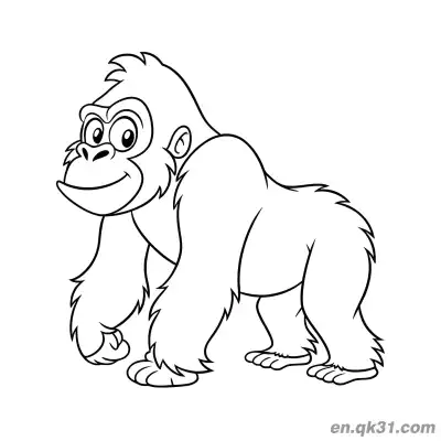 Free printable Gorilla Coloring Pictures to Print with Walking Pose coloring page