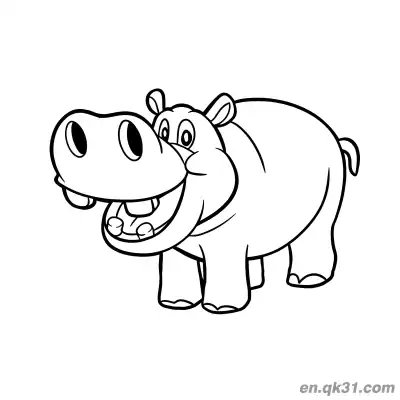 Free printable Hippo with Baby Calf Snuggling on Back Coloring Page coloring page