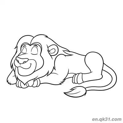 Free printable Cartoon Lion Resting with Eyes Closed Coloring Page coloring page