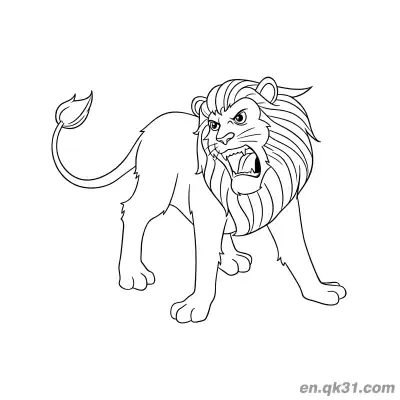 Free printable Cartoon Lion Roaring in Anger Coloring Page coloring page