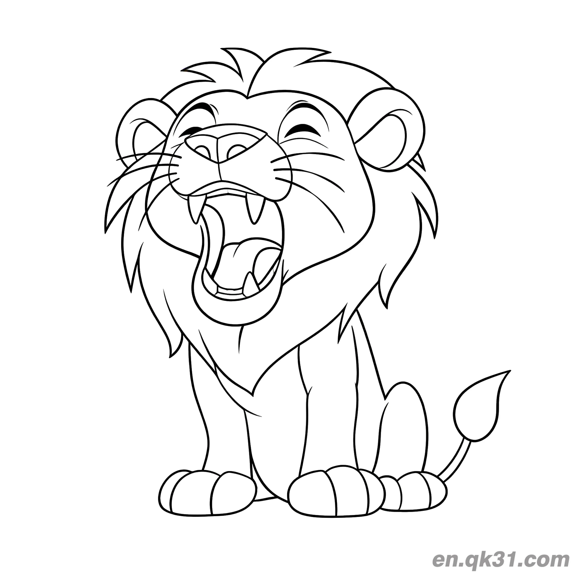 Cartoon Lion Yawning Coloring Page – Free Printable Coloring Page for Kids and Adults