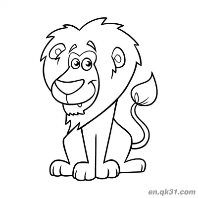 Free printable Cute Cartoon Lion Sitting Adorably Coloring Page coloring page