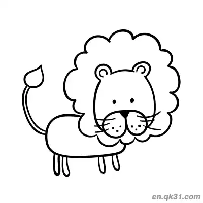 Free printable Cute Cartoon Lion with Cloud-Like Mane Coloring Page coloring page