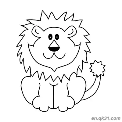 Free printable Simple Line Art Cartoon Lion Coloring Page coloring page
