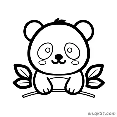 Free printable Minimalist Baby Panda Peeking from Branches Coloring Page coloring page